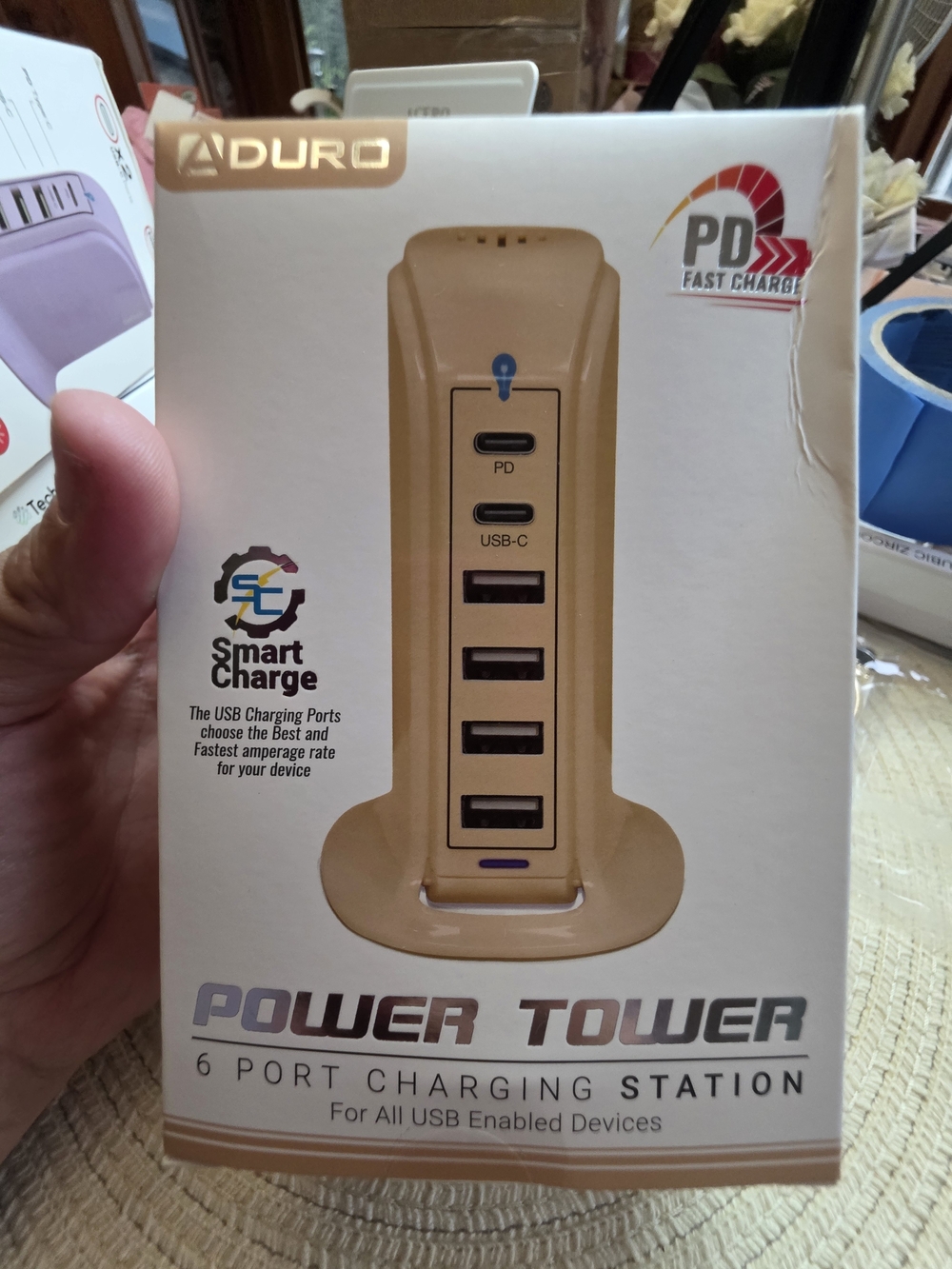ADURO Gold 6-Port Power Tower USB Charging Station